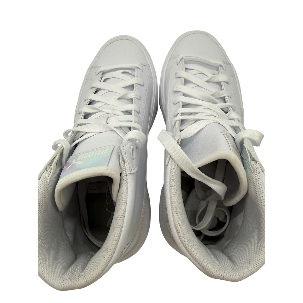 Puma Mayze Mid Sneakers Womens 9.5 White Excellent Iridescent Platform 385414-01 - Picture 7 of 8
